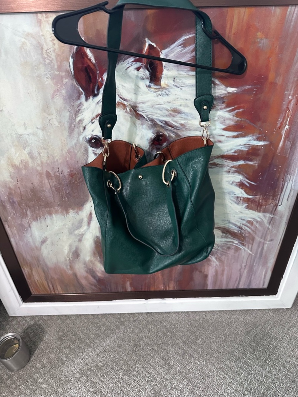 Women’s Green Double-Handle Tote Bag